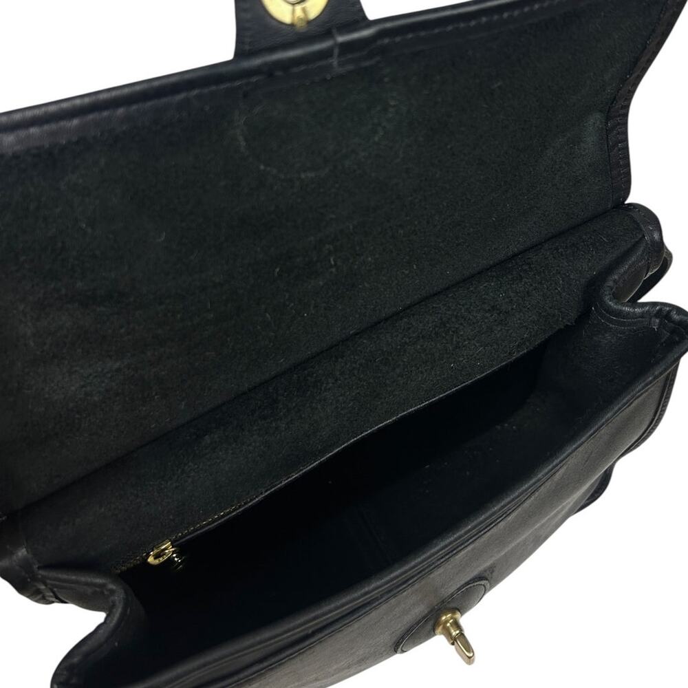 Coach Vintage Made in USA Blck Glovetanned Leather Willis Top Handle Satchel - Picture 6 of 10